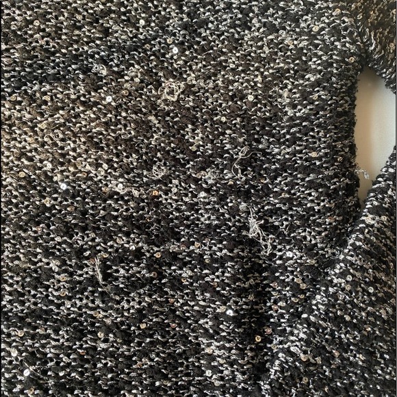 Apt 9 Black Gray Sparkle Sequins Layered Sweater - Picture 4 of 7